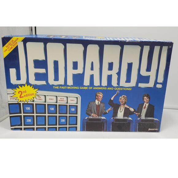 Jeopardy Board Game Pressman 1986, 2nd Edition, Vintage 100% COMPLETE - Picture 1 of 9
